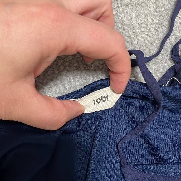 Tobi slip dress blue and white. - Picture 3 of 3